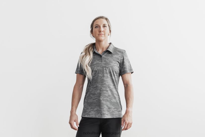 NOBULL polo texturé léger pour femme (camo) noir88R8PT1781