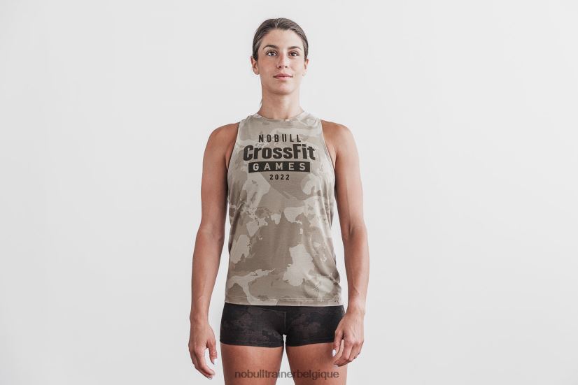 NOBULL débardeur col montant crossfit games 2022 femme taupe88R8PT1996