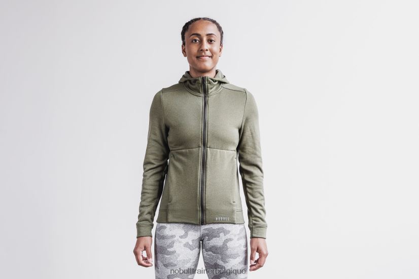 NOBULL sweat à capuche zippé performance femme army88R8PT2822