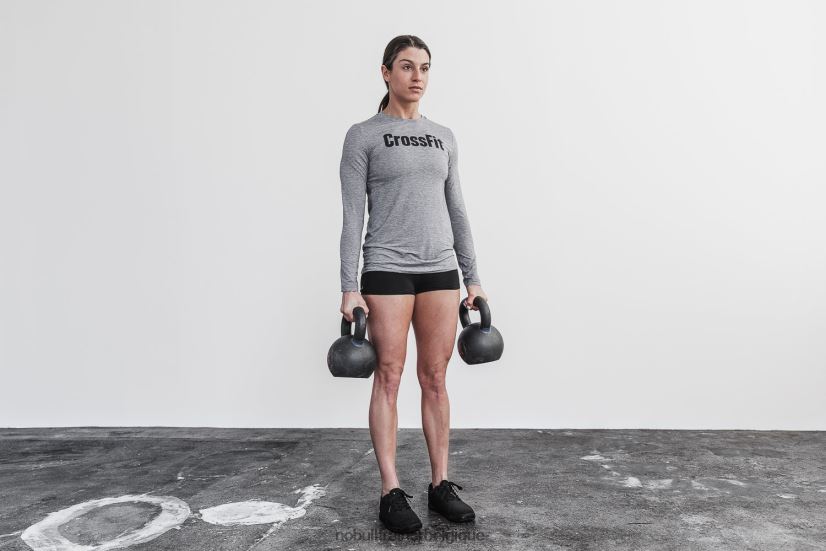 NOBULL tee-shirt crossfit manches longues femme gris88R8PT2430