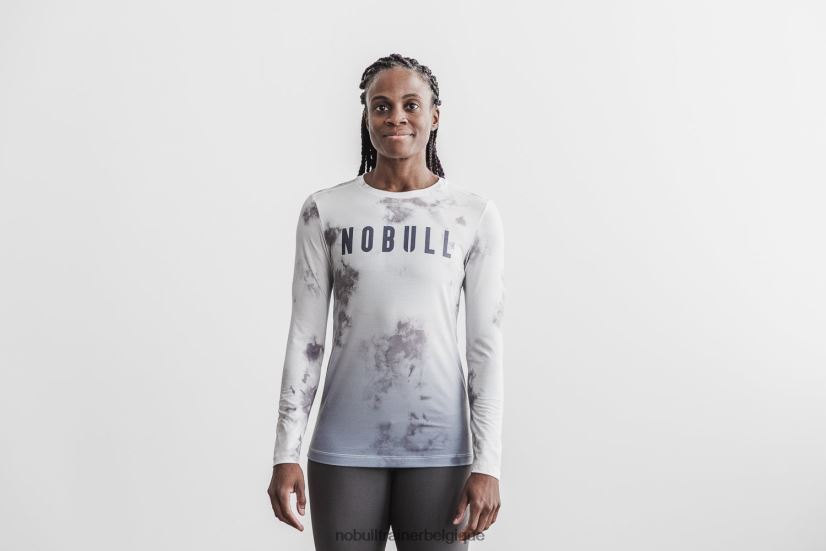 NOBULL tee-shirt manches longues femme (dip-dye) blanc & nuage88R8PT2656