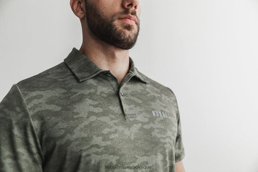 NOBULL polo texturé léger (camo) pour hommes army88R8PT576