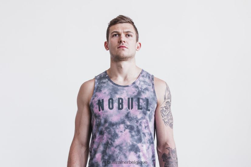 NOBULL débardeur homme (tie-dye) rose & ardoise88R8PT816