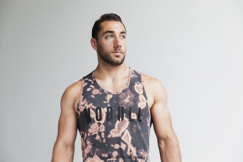 NOBULL débardeur pour hommes (tie-dye) beige et noir88R8PT821