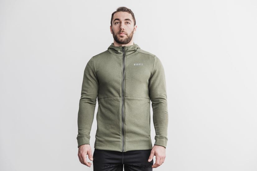 NOBULL sweat à capuche zippé performance pour hommes army88R8PT914