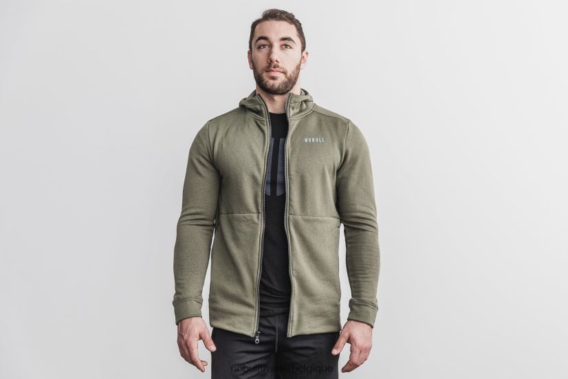 NOBULL sweat à capuche zippé performance pour hommes army88R8PT914