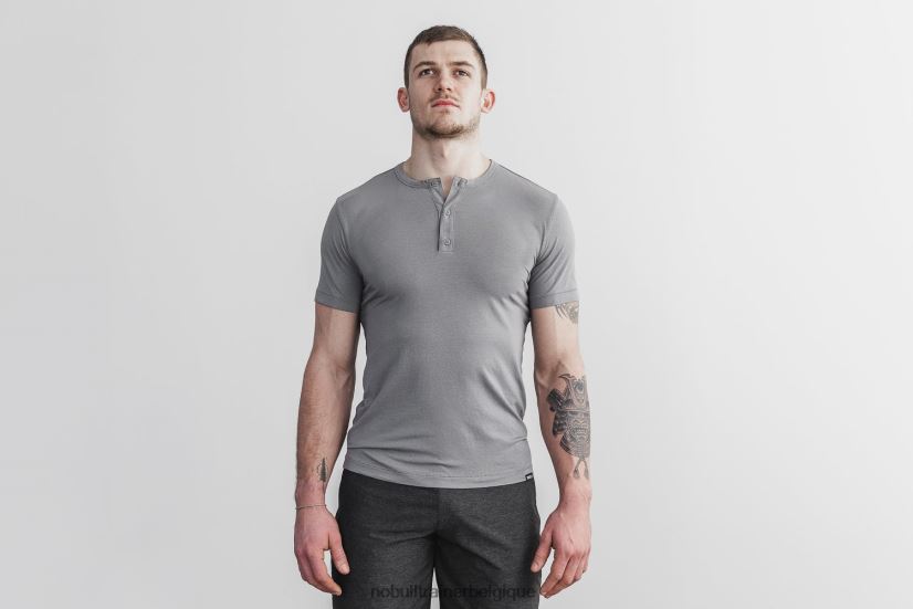 NOBULL t-shirt henley léger pour hommes foncé88R8PT887