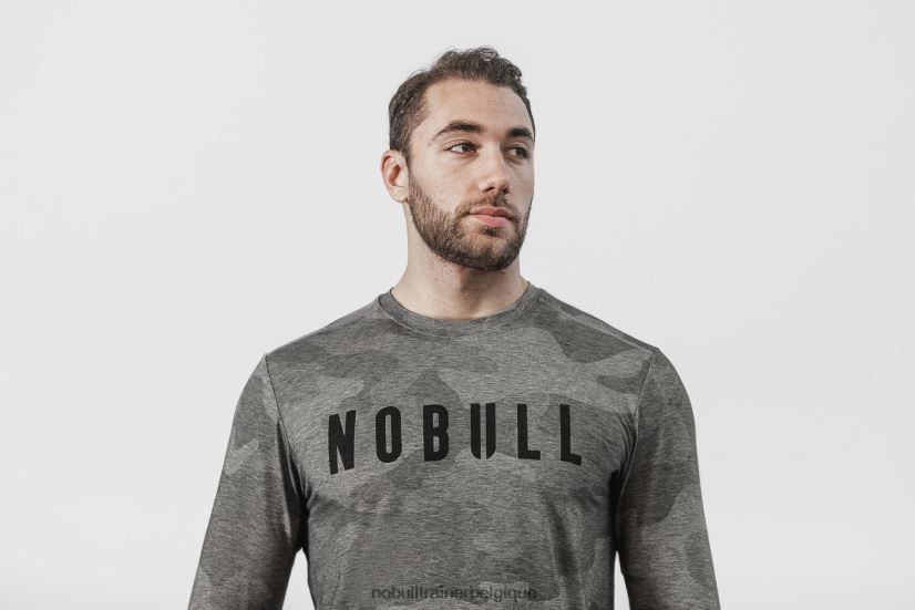 NOBULL t-shirt à manches longues pour hommes (camo) gris88R8PT911