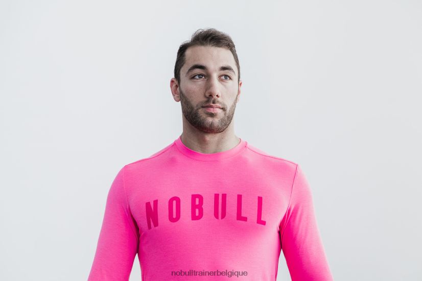 NOBULL t-shirt à manches longues pour hommes (néon) rose88R8PT1003