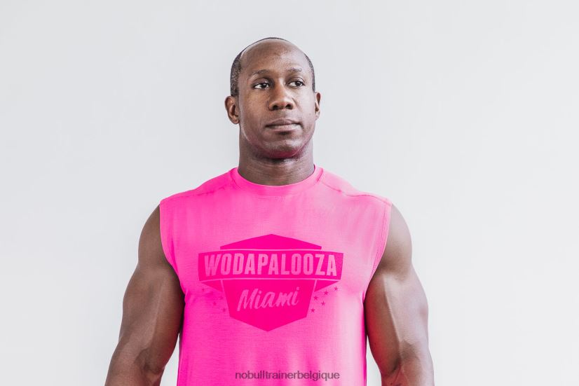 NOBULL t-shirt sans manches wodapalooza pour hommes rose88R8PT1012