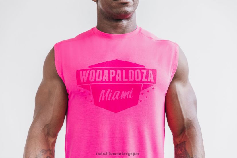 NOBULL t-shirt sans manches wodapalooza pour hommes rose88R8PT1012