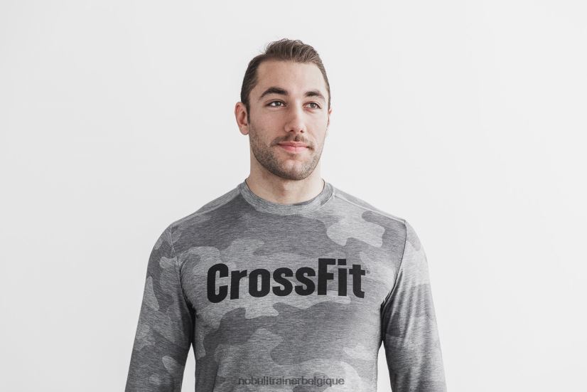 NOBULL tee-shirt crossfit à manches longues pour hommes (camo) gris88R8PT1144