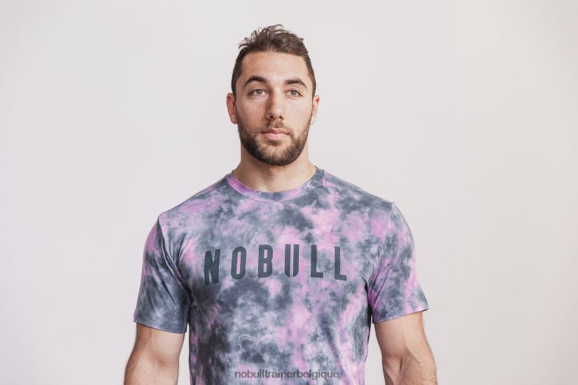 NOBULL tee-shirt homme (tie-dye) rose & ardoise88R8PT784