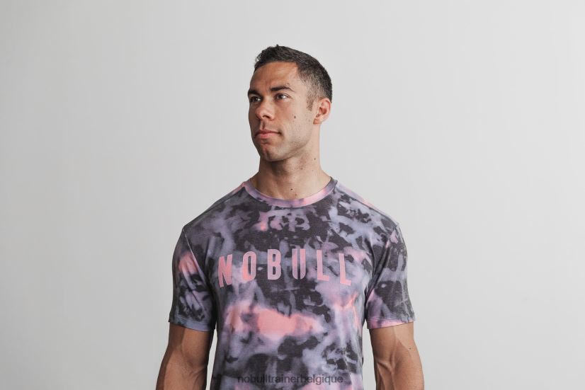 NOBULL tee-shirt homme (tie-dye) rose & noir88R8PT793