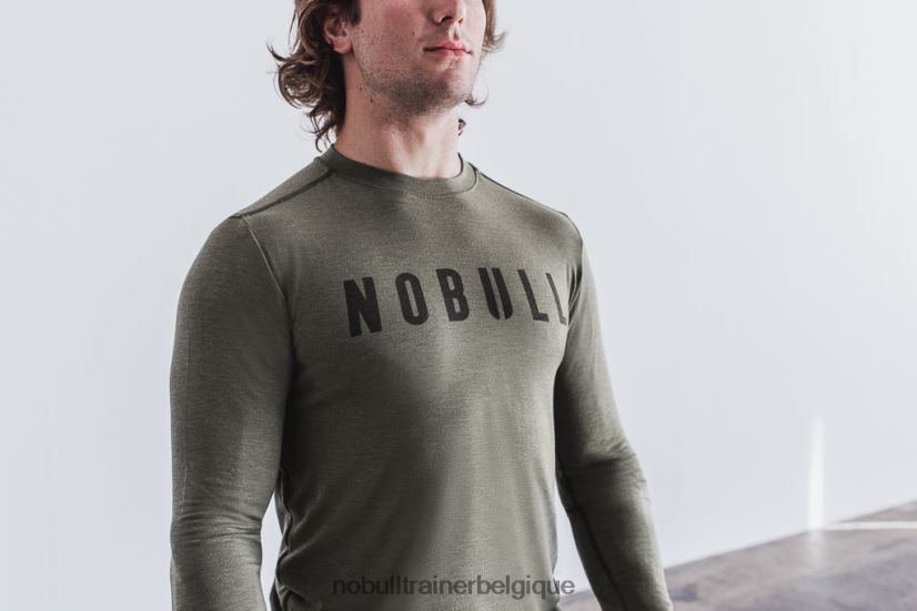 NOBULL tee-shirt à manches longues pour hommes army88R8PT847