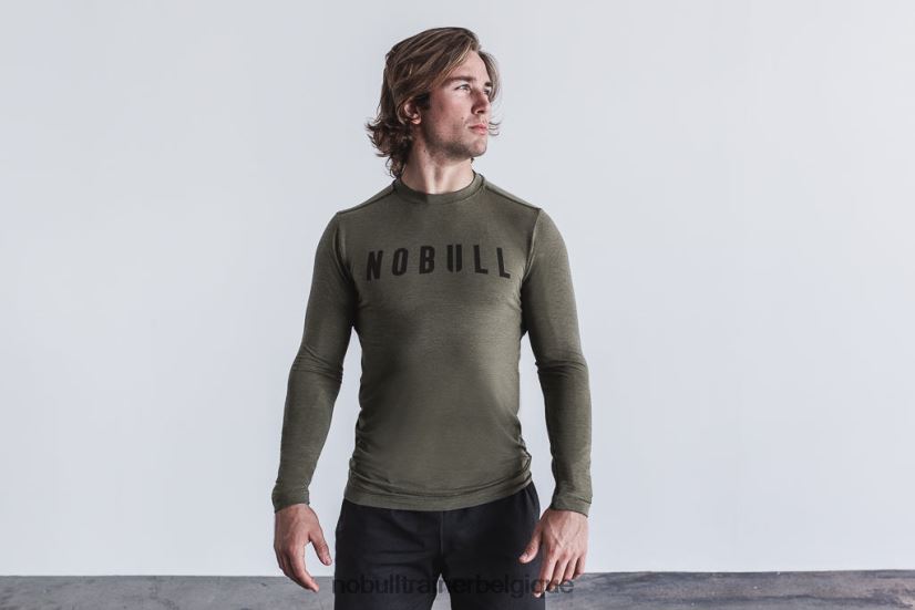 NOBULL tee-shirt à manches longues pour hommes army88R8PT847