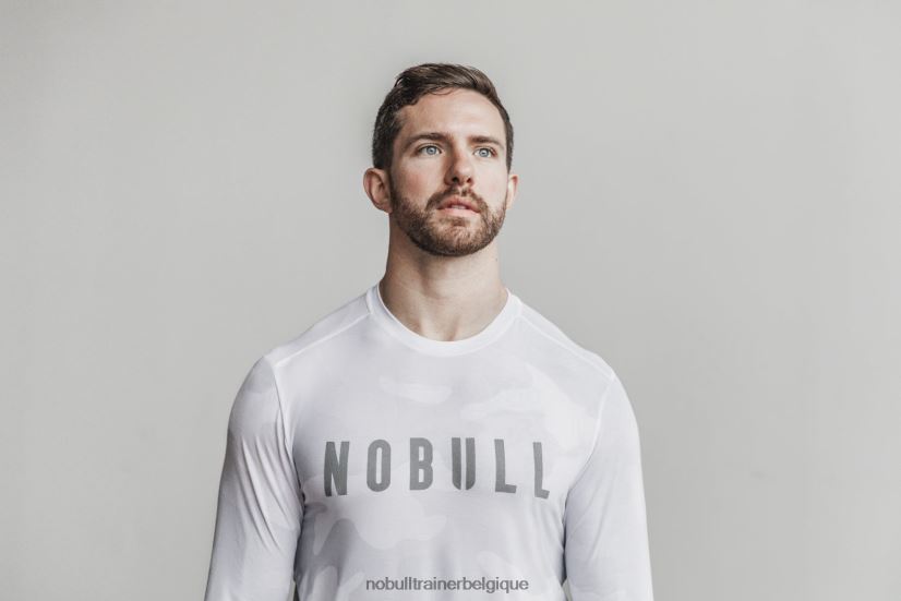 NOBULL tee-shirt à manches longues pour hommes (camo) blanc88R8PT909