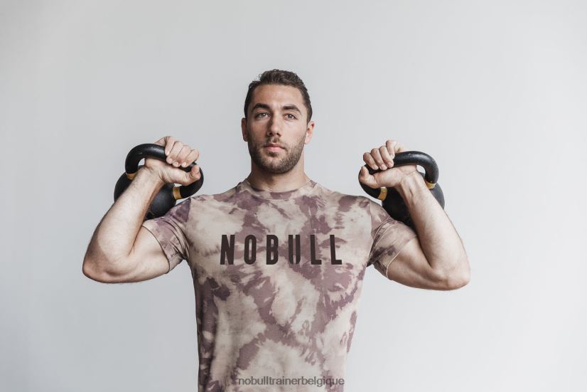 NOBULL tee-shirt pour hommes (tie-dye) tan & café88R8PT789