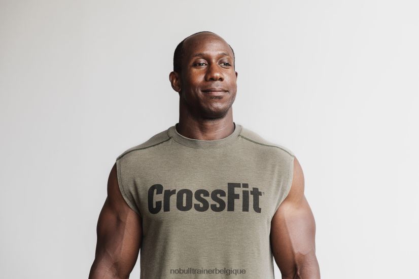 NOBULL tee-shirt sans manches crossfit pour hommes army88R8PT1165